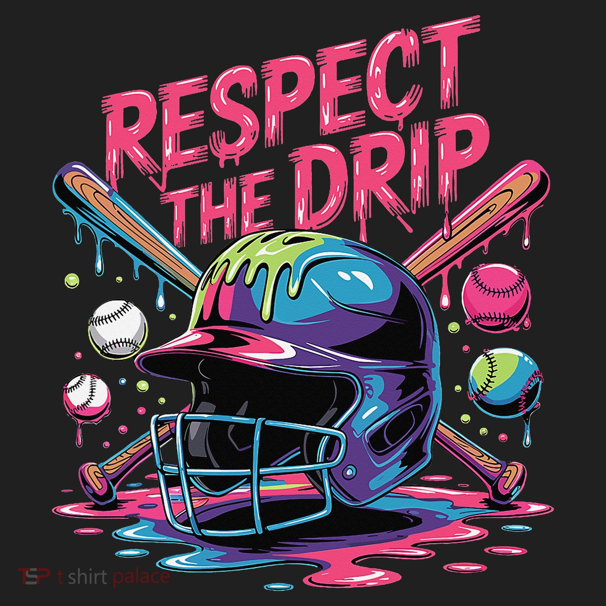 Respect The Drip Baseball Bat Ice Cream Drip Beanie