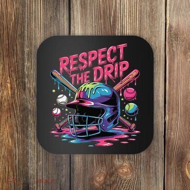 Respect The Drip Baseball Bat Ice Cream Drip Coaster