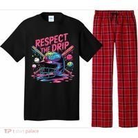 Respect The Drip Baseball Bat Ice Cream Drip Pajama Set thumb 0