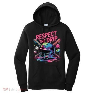Respect The Drip Baseball Bat Ice Cream Drip Women's Hoodie