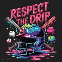 Respect The Drip Baseball Bat Ice Cream Drip Tumbler thumb 3