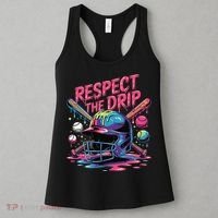 Respect The Drip Baseball Bat Ice Cream Drip Women's Tank Top thumb 3
