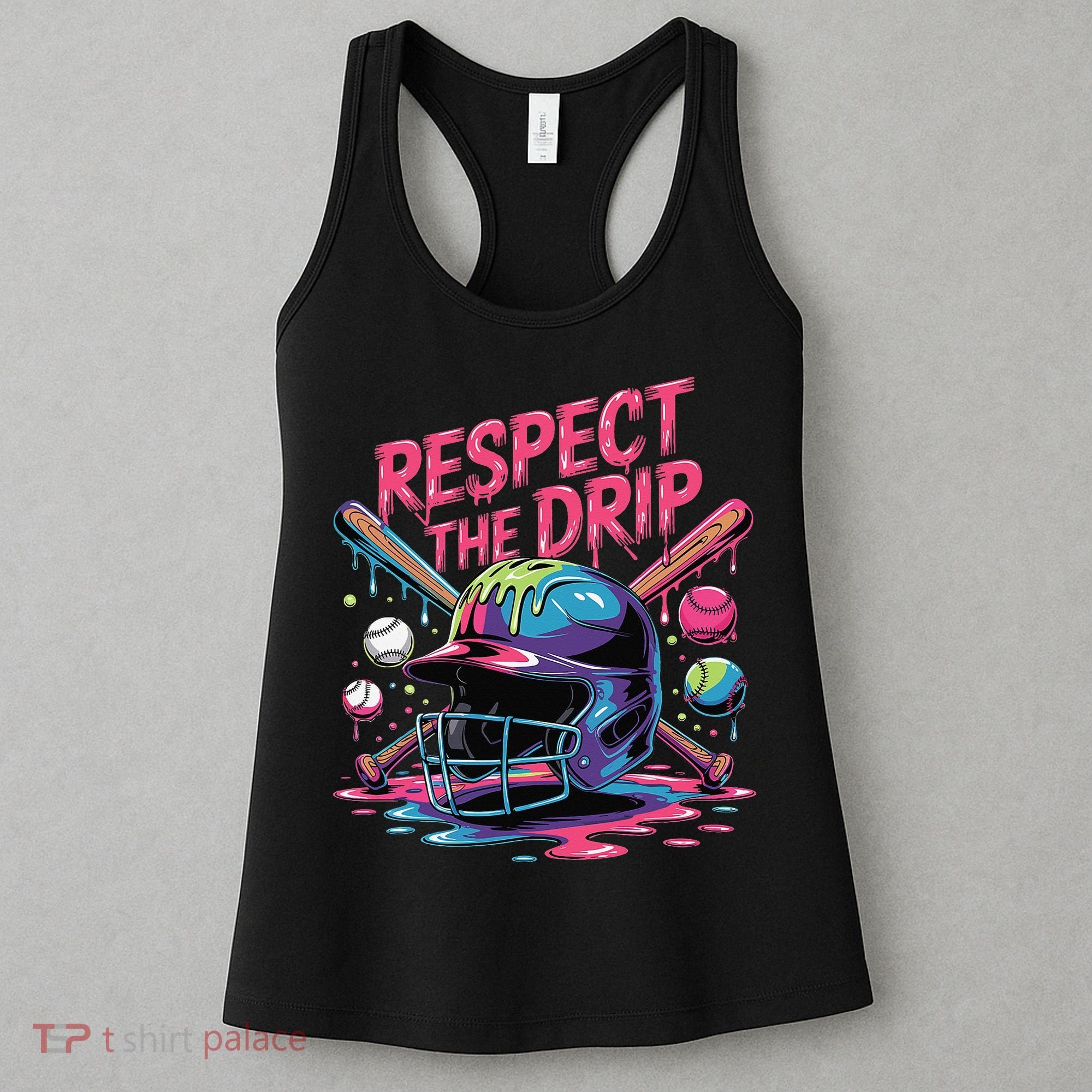 Respect The Drip Baseball Bat Ice Cream Drip Women's Tank Top