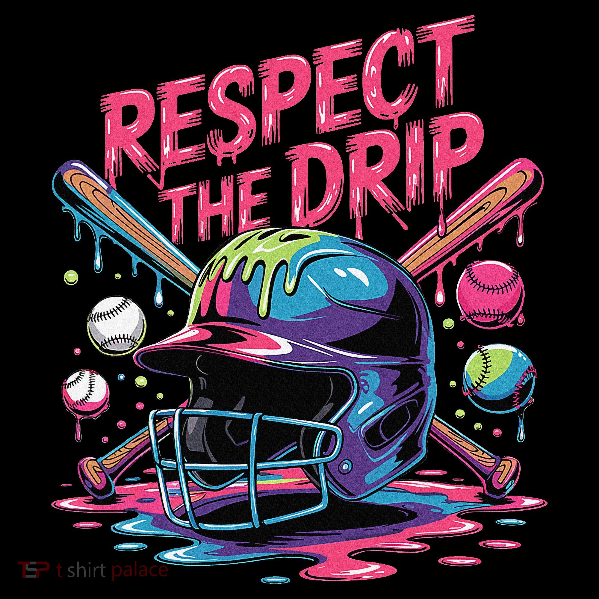 Respect The Drip Baseball Bat Ice Cream Drip Baby Bodysuit