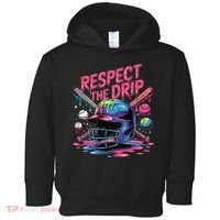 Respect The Drip Baseball Bat Ice Cream Drip Toddler Hoodie thumb 0