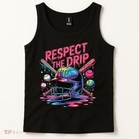 Respect The Drip Baseball Bat Ice Cream Drip Tank Top thumb 2