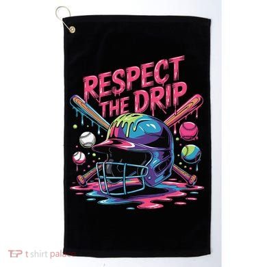 Respect The Drip Baseball Bat Ice Cream Drip Golf Towel