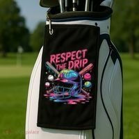 Respect The Drip Baseball Bat Ice Cream Drip Golf Towel thumb 2