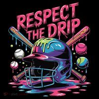 Respect The Drip Baseball Bat Ice Cream Drip Women's T-Shirt thumb 6