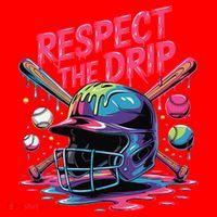 Respect The Drip Baseball Bat Ice Cream Drip Santa Hat thumb 1