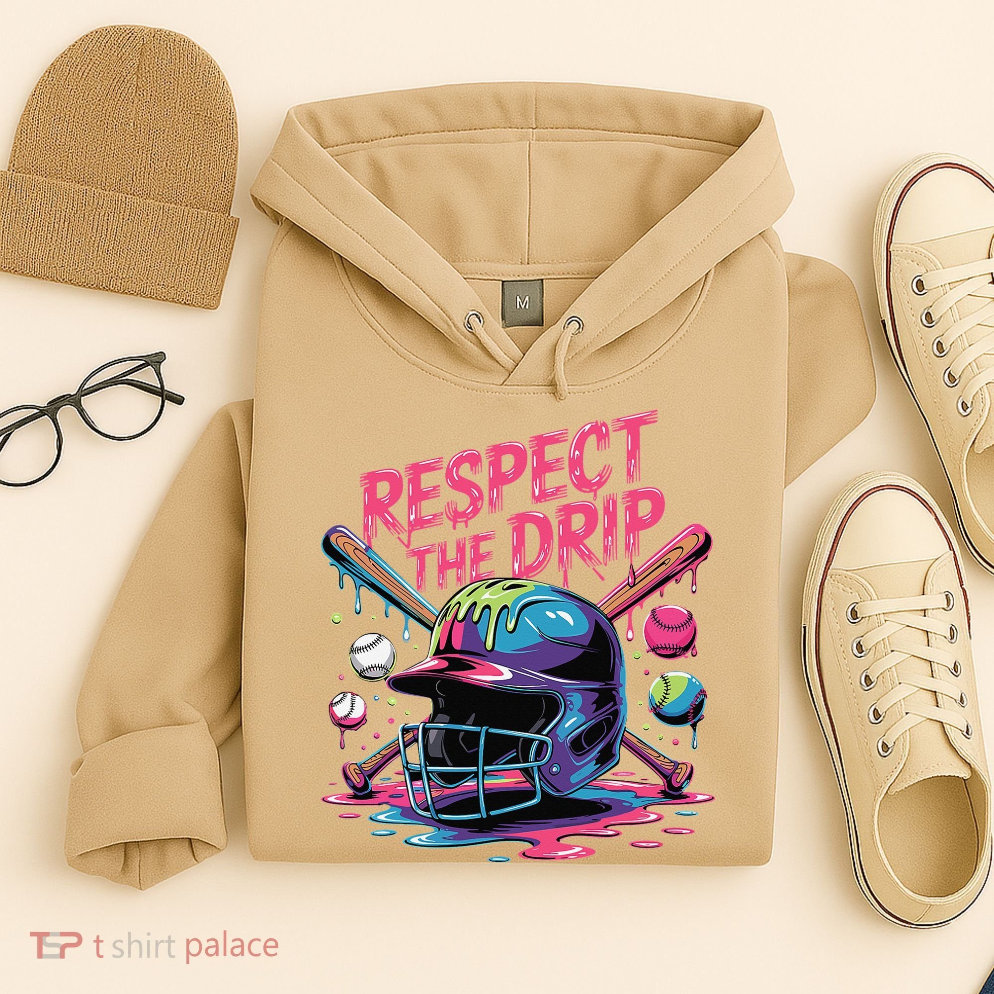 Respect The Drip Baseball Bat Ice Cream Drip Hoodie
