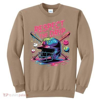 Respect The Drip Baseball Bat Ice Cream Drip Sweatshirt