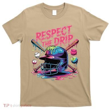 Respect The Drip Baseball Bat Ice Cream Drip T-Shirt