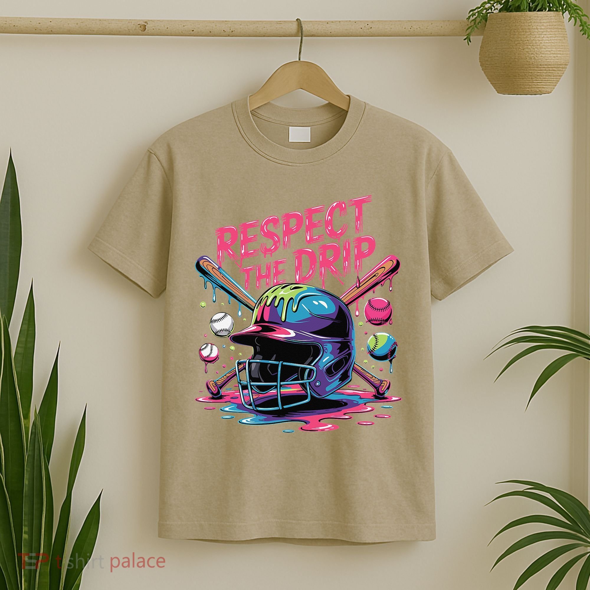 Respect The Drip Baseball Bat Ice Cream Drip T-Shirt