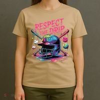Respect The Drip Baseball Bat Ice Cream Drip T-Shirt thumb 4