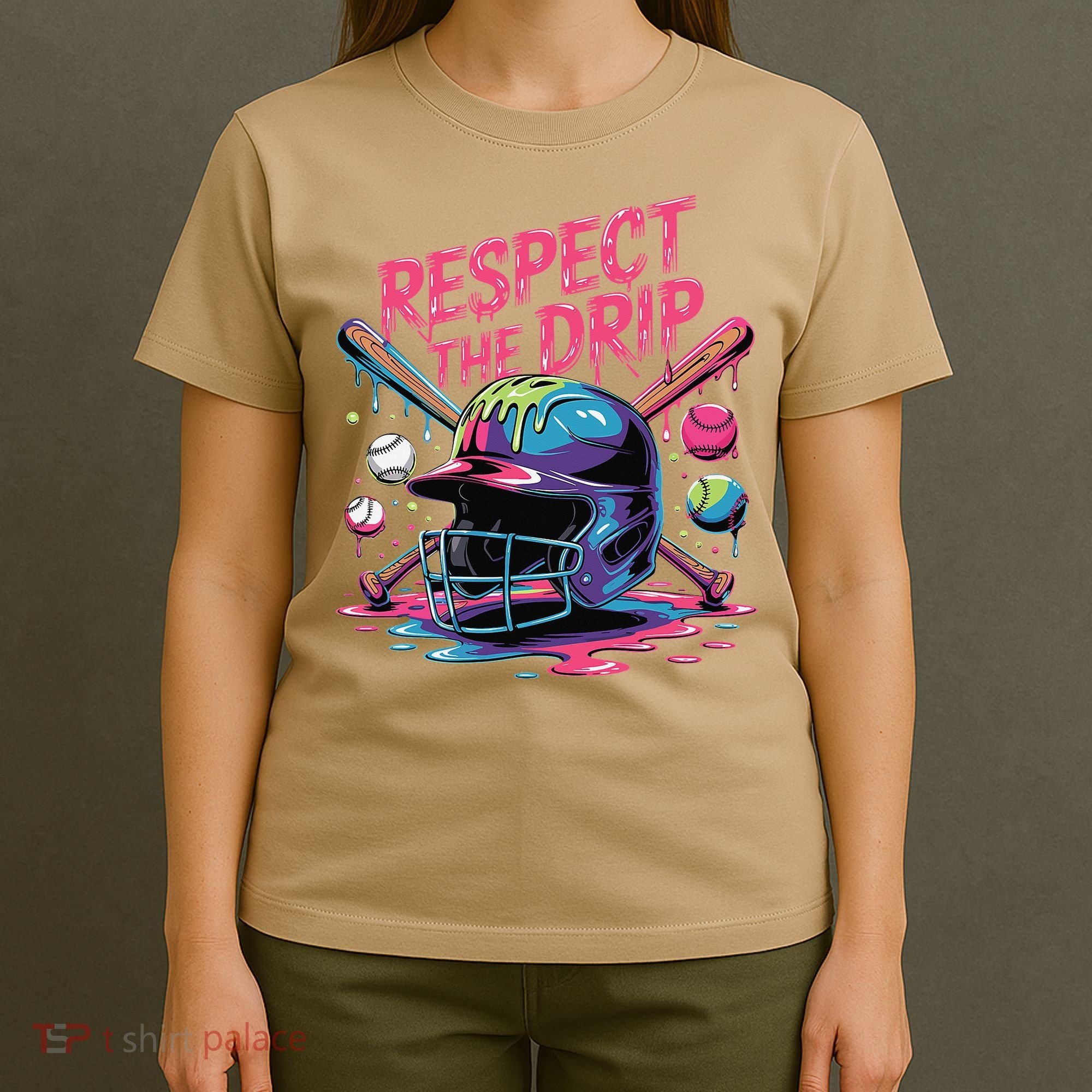 Respect The Drip Baseball Bat Ice Cream Drip T-Shirt