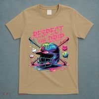 Respect The Drip Baseball Bat Ice Cream Drip T-Shirt thumb 5