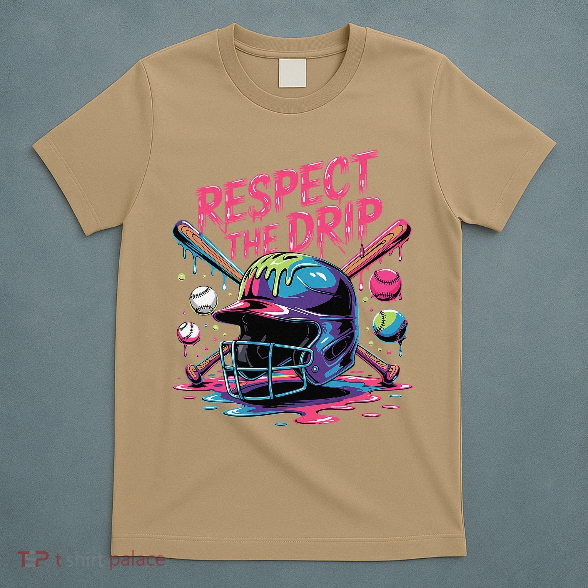 Respect The Drip Baseball Bat Ice Cream Drip T-Shirt