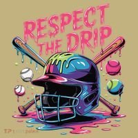 Respect The Drip Baseball Bat Ice Cream Drip Mousepad thumb 1