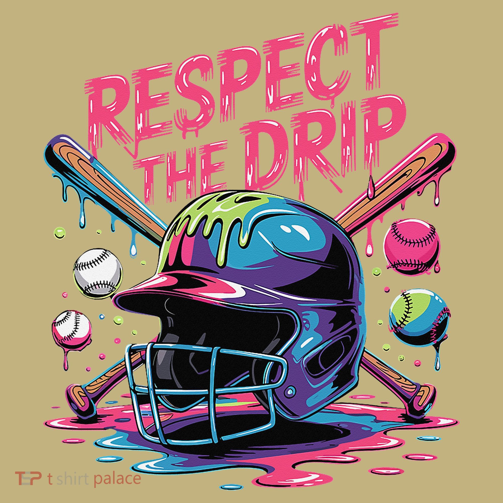 Respect The Drip Baseball Bat Ice Cream Drip Mousepad