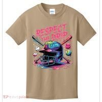 Respect The Drip Baseball Bat Ice Cream Drip Kids T-Shirt thumb 0