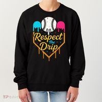 Respect The Drip Baseball Ice Cream Home Plate Women's Sweatshirt thumb 0