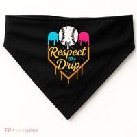 Respect The Drip Baseball Ice Cream Home Plate USA-Made Doggie Bandana thumb 0