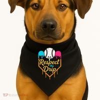 Respect The Drip Baseball Ice Cream Home Plate USA-Made Doggie Bandana thumb 1