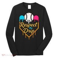 Respect The Drip Baseball Ice Cream Home Plate Long Sleeve Shirt thumb 0
