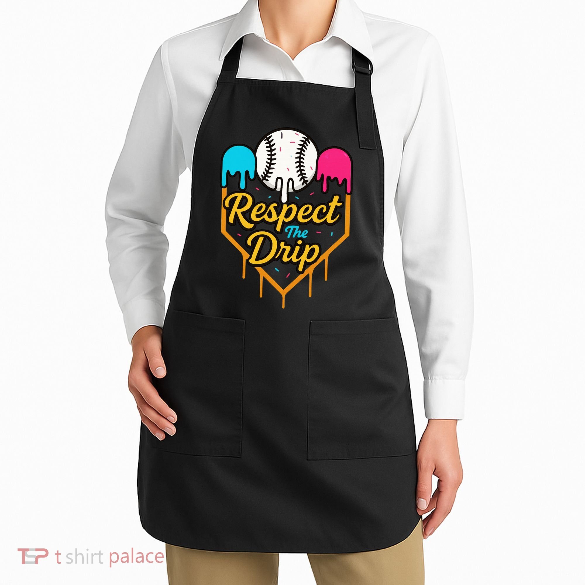Respect The Drip Baseball Ice Cream Home Plate Apron