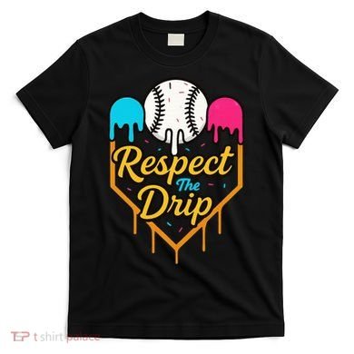 Respect The Drip Baseball Ice Cream Home Plate T-Shirt