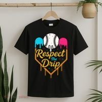 Respect The Drip Baseball Ice Cream Home Plate T-Shirt thumb 2