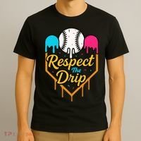 Respect The Drip Baseball Ice Cream Home Plate T-Shirt thumb 3
