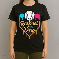 Respect The Drip Baseball Ice Cream Home Plate T-Shirt thumb 4