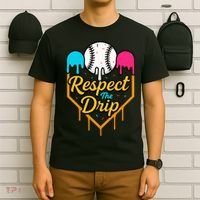Respect The Drip Baseball Ice Cream Home Plate T-Shirt thumb 6