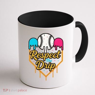 Respect The Drip Baseball Ice Cream Home Plate Coffee Mug back