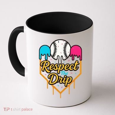 Respect The Drip Baseball Ice Cream Home Plate Coffee Mug