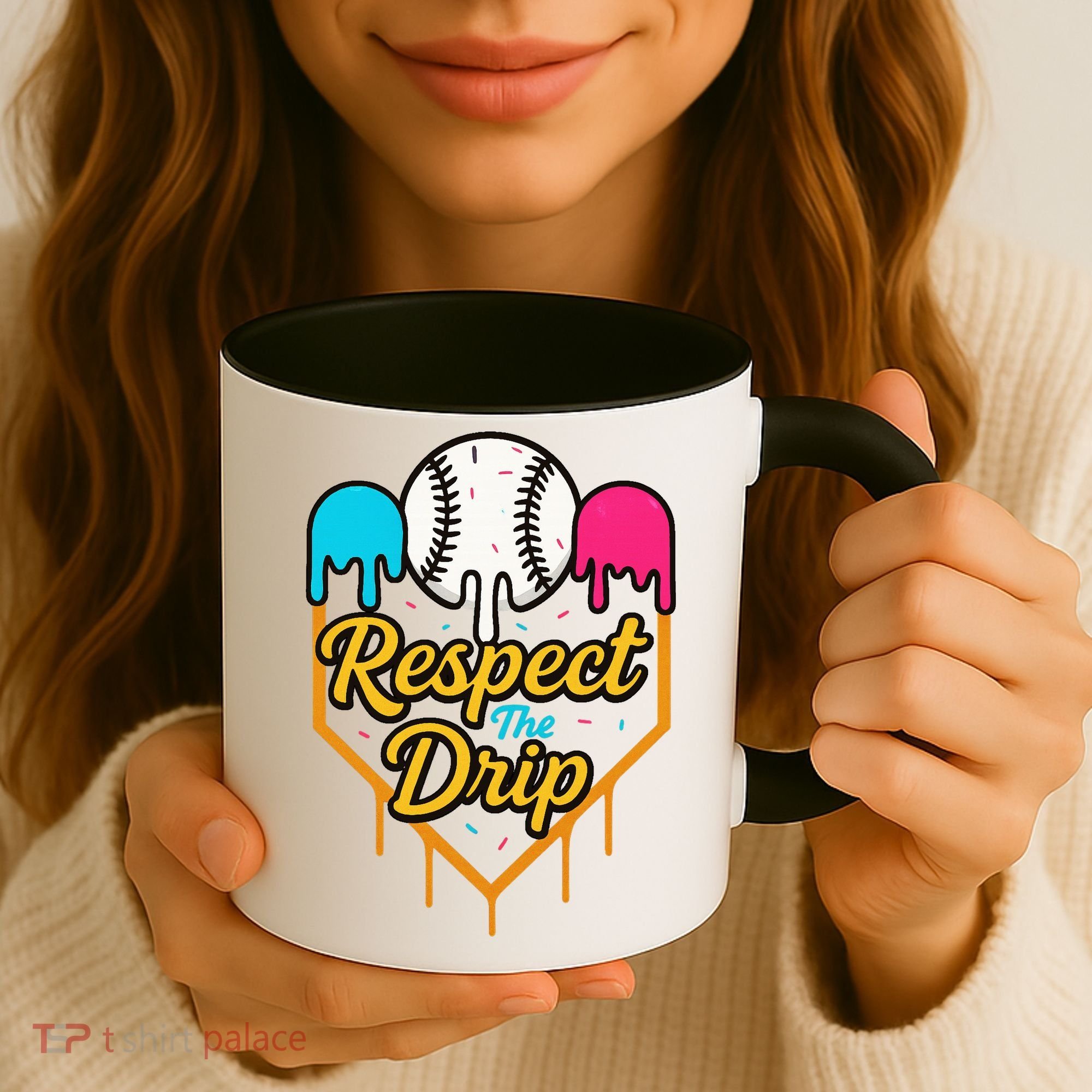 Respect The Drip Baseball Ice Cream Home Plate Coffee Mug