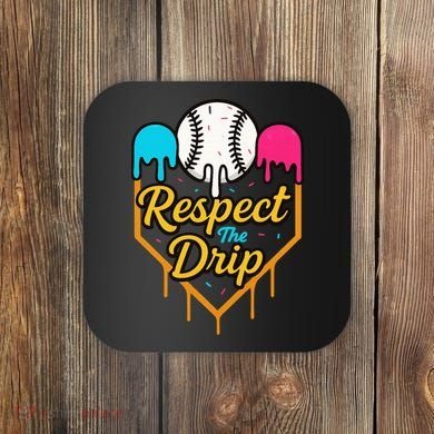 Respect The Drip Baseball Ice Cream Home Plate Coaster