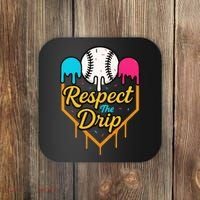 Respect The Drip Baseball Ice Cream Home Plate Coaster thumb 0