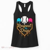 Respect The Drip Baseball Ice Cream Home Plate Women's Tank Top thumb 0
