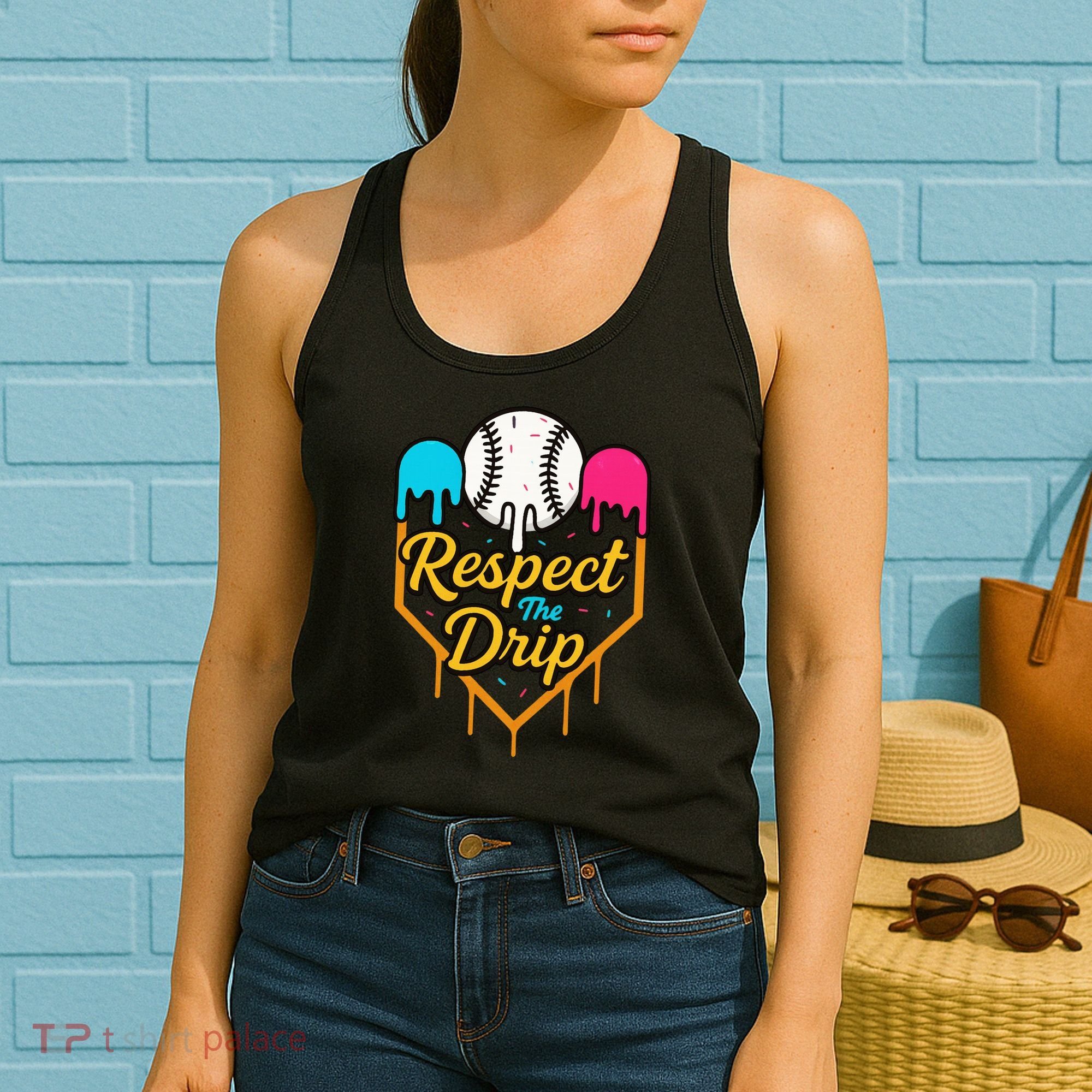 Respect The Drip Baseball Ice Cream Home Plate Women's Tank Top