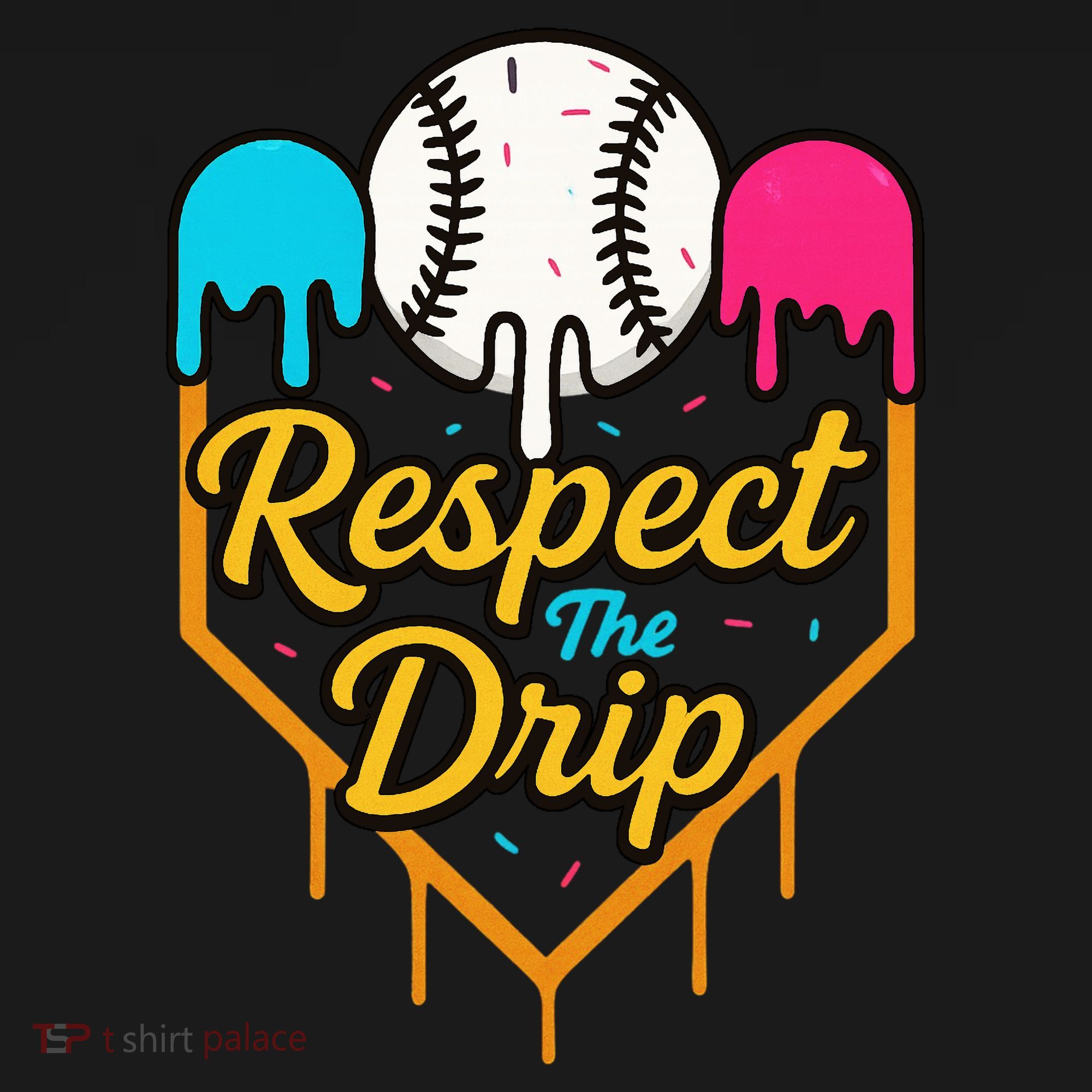 Respect The Drip Baseball Ice Cream Home Plate Baby Bodysuit