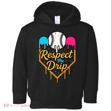 Respect The Drip Baseball Ice Cream Home Plate Toddler Hoodie