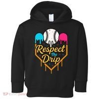 Respect The Drip Baseball Ice Cream Home Plate Toddler Hoodie thumb 0