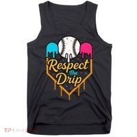 Respect The Drip Baseball Ice Cream Home Plate Tank Top thumb 0