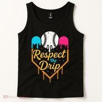 Respect The Drip Baseball Ice Cream Home Plate Tank Top thumb 2