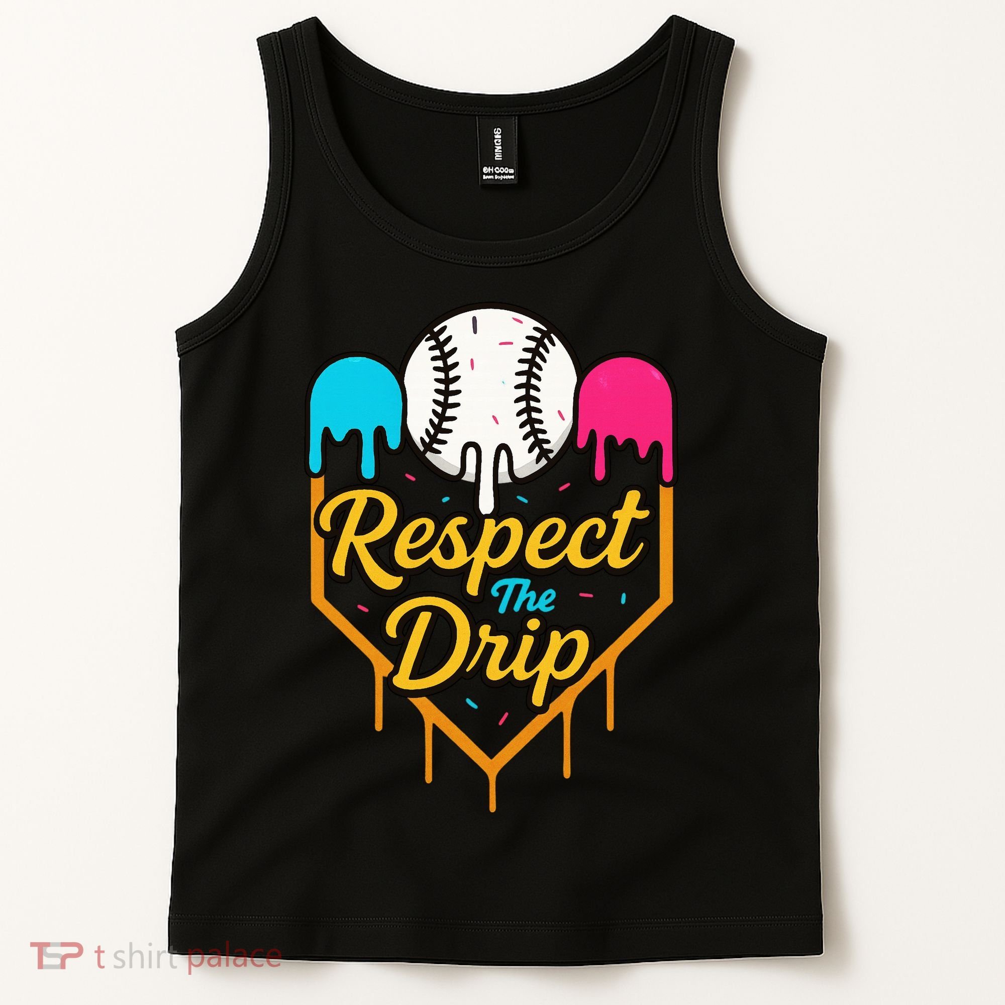 Respect The Drip Baseball Ice Cream Home Plate Tank Top