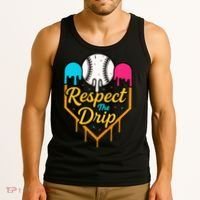 Respect The Drip Baseball Ice Cream Home Plate Tank Top thumb 3
