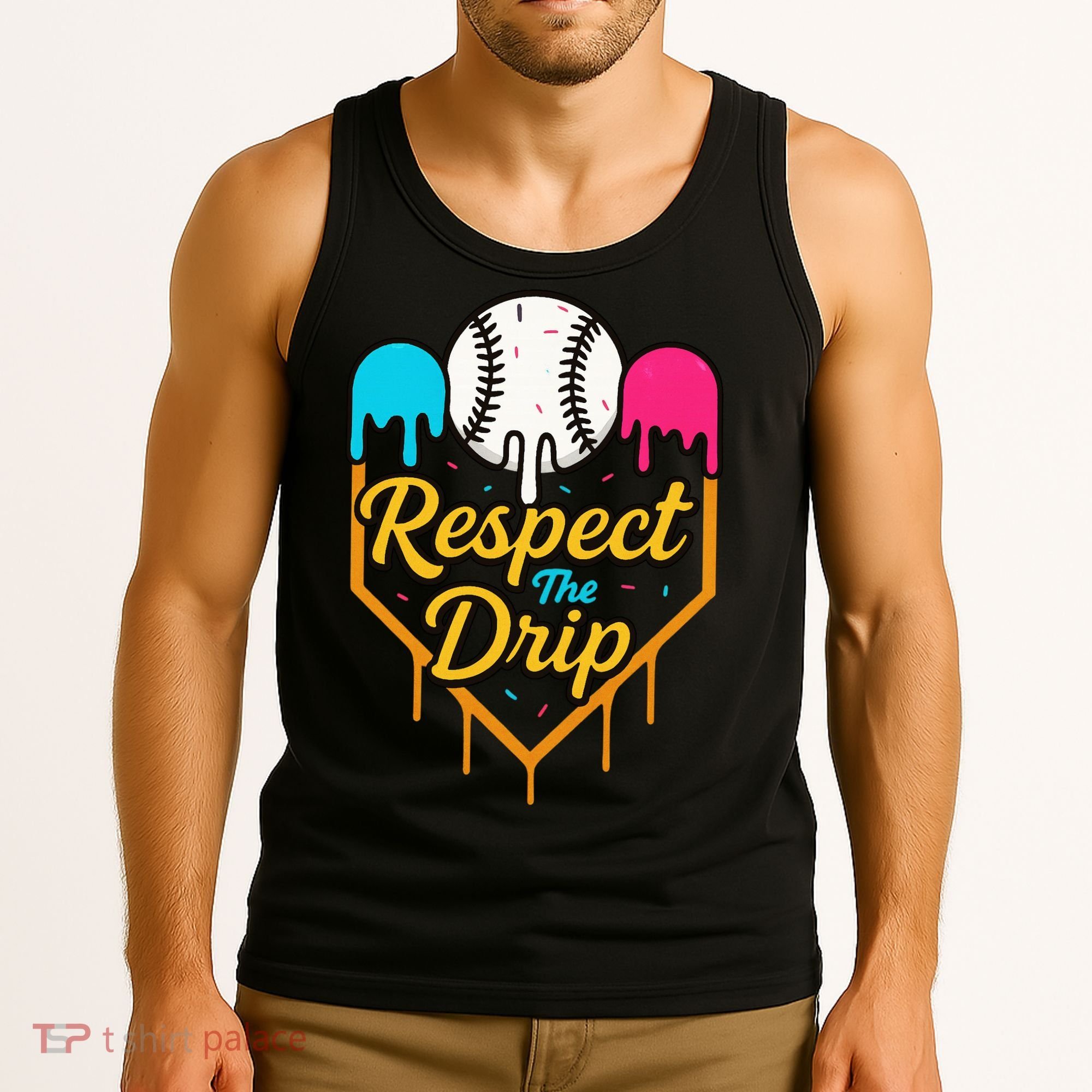 Respect The Drip Baseball Ice Cream Home Plate Tank Top